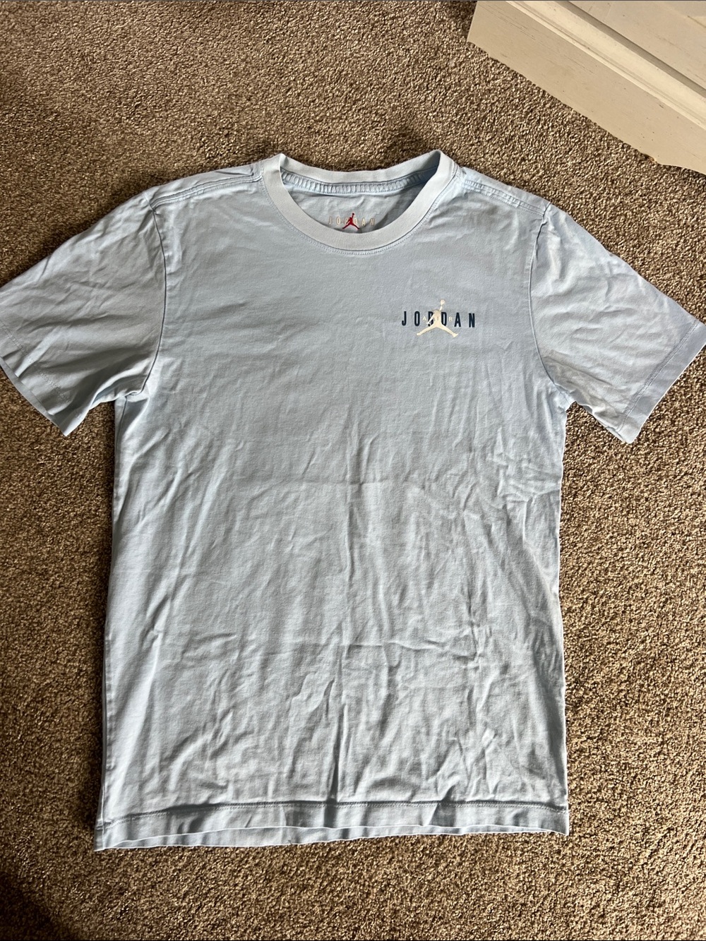 Jordan Pale Blue Short Sleeve Tee with Small Chest Logo